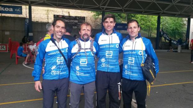 De Izq a Derecha: Ivan  Ortiz, Pedro Gamez, Antonio Herrera y Daniel García antes de iniciar la carrera del Sabado