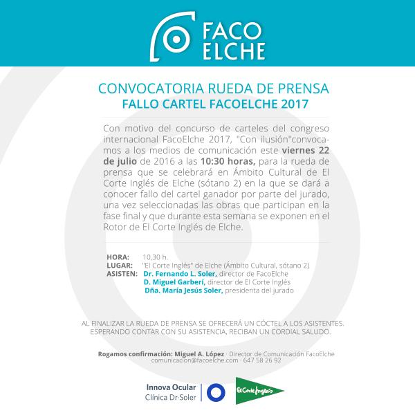 Convocatoria RUEDA DE PRENSA Concurso carteles FacoElche 2017